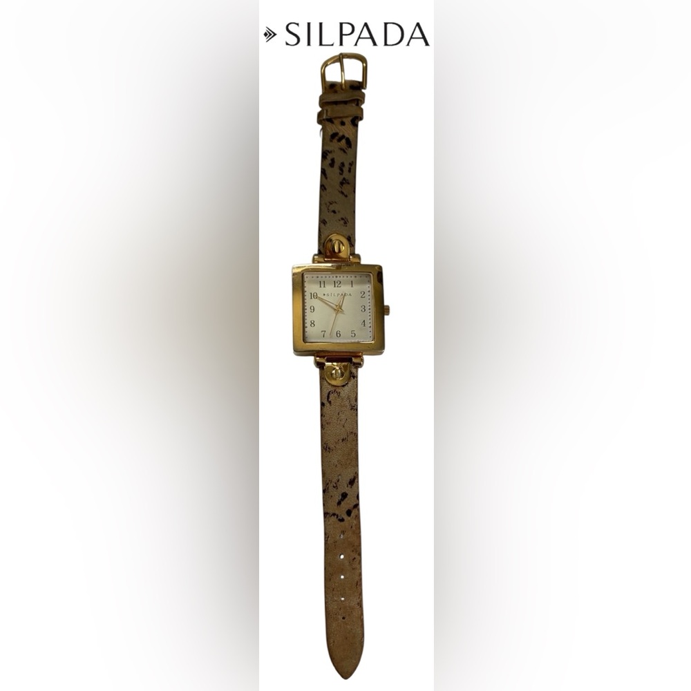 VINTAGE SILPADA KALAHARI WATCH RETIRED GENUINE LEATHER LEOPARD PRINT *UNTESTED*